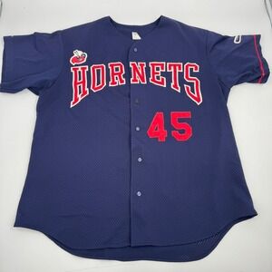 Vintage Hornets Baseball Jersey Majestic XXL Number 45 Red Blue Mesh USA‎ Trump